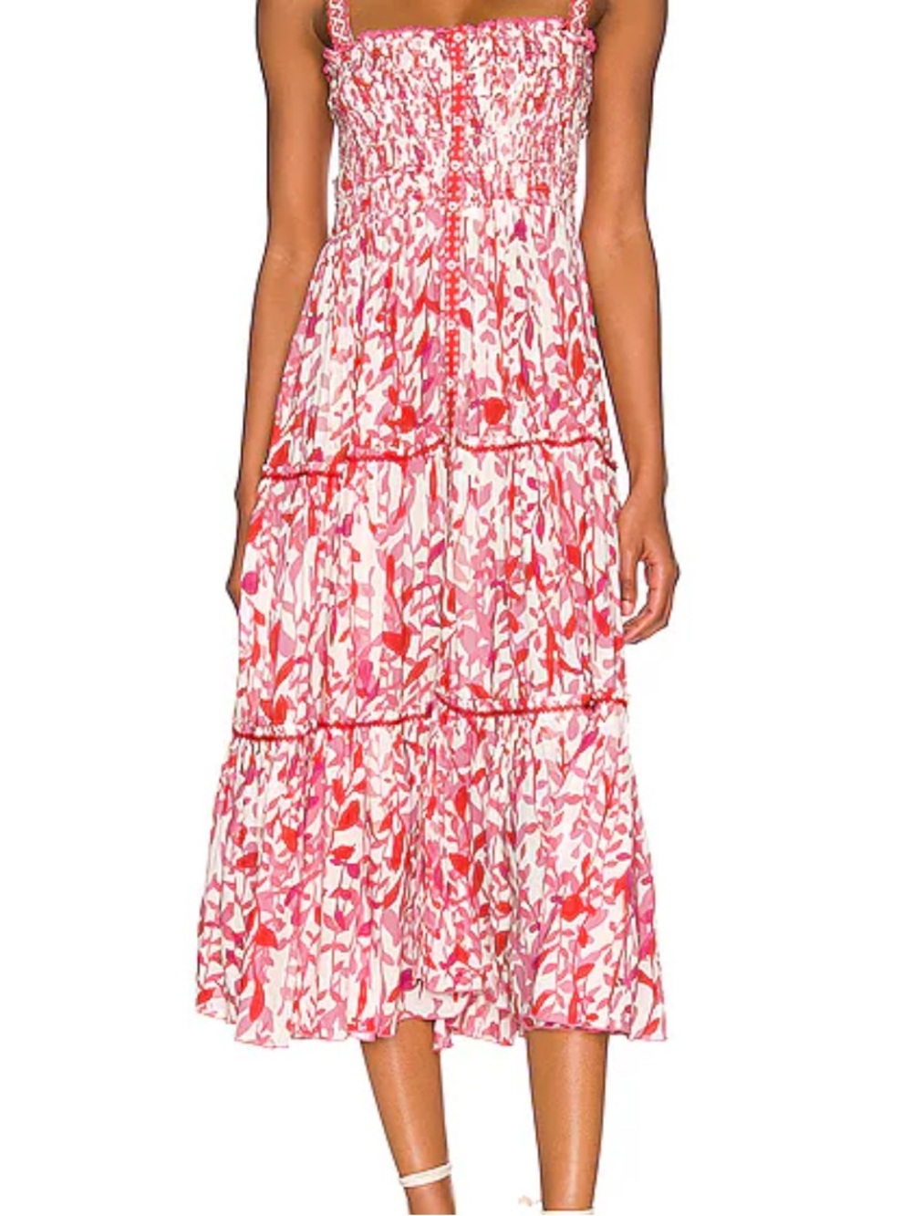Poupette St Barth Triny Midi Dress in Pink Esterel Midi Size Small NO STRAPS
